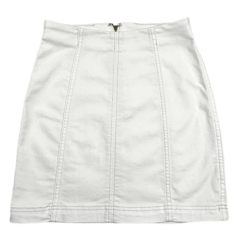 FREE PEOPLE | Modern Femme White Denim Mini Skirt Summer Beach Vacation Resort